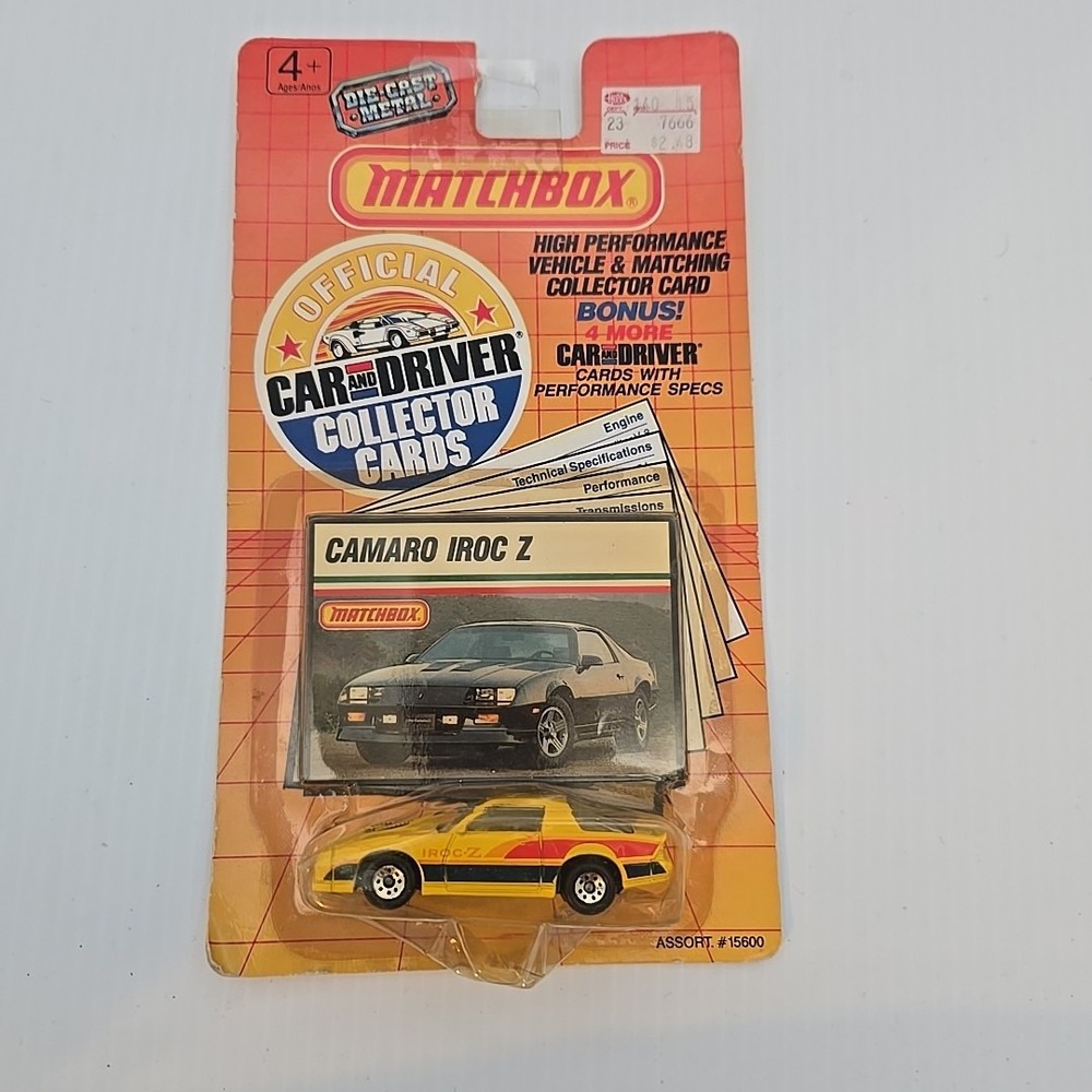 Matchbox 1989 Official Car & Driver Collector Cards Camaro Iroc Z